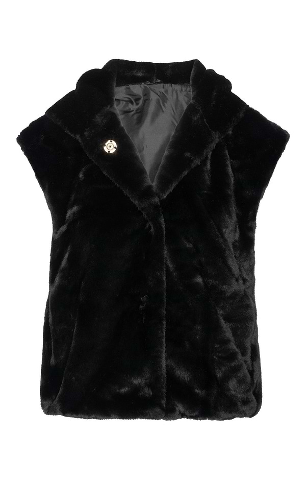 Ladies Faux Fur Hooded Gilet