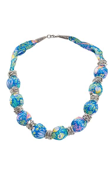 Silk Bead Necklace<br>Made With Liberty Fabric