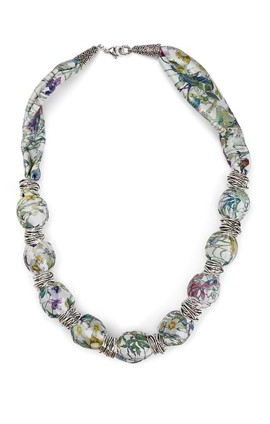 Silk Bead Necklace<br>Made With Liberty Fabric