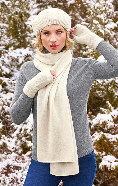 Ladies Large Gauzy Cashmere Scarf