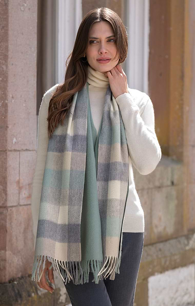 Ladies Cashmere Check Scarf