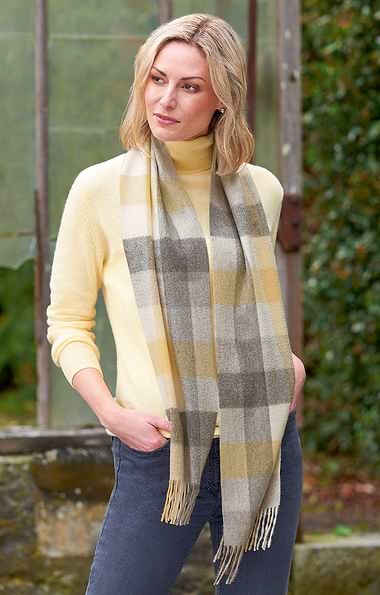 Ladies Cashmere Check Scarf