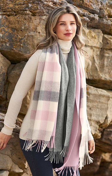 Ladies Cashmere Check Scarf