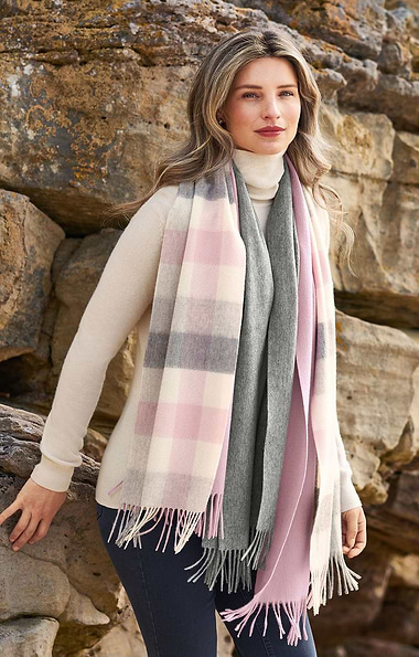Ladies Cashmere Check Scarf