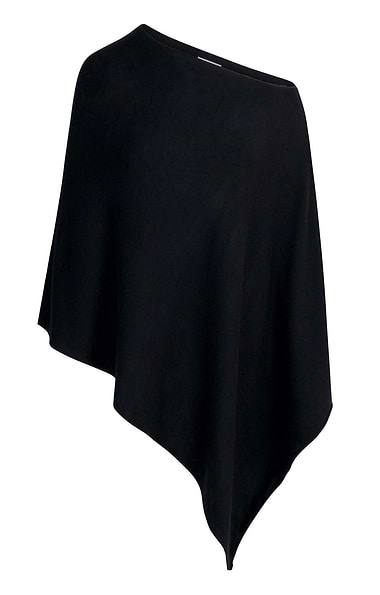 Ladies Pure Cashmere Rolled Hem Poncho