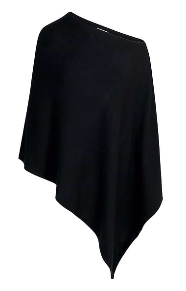 Ladies Pure Cashmere Rolled Hem Poncho