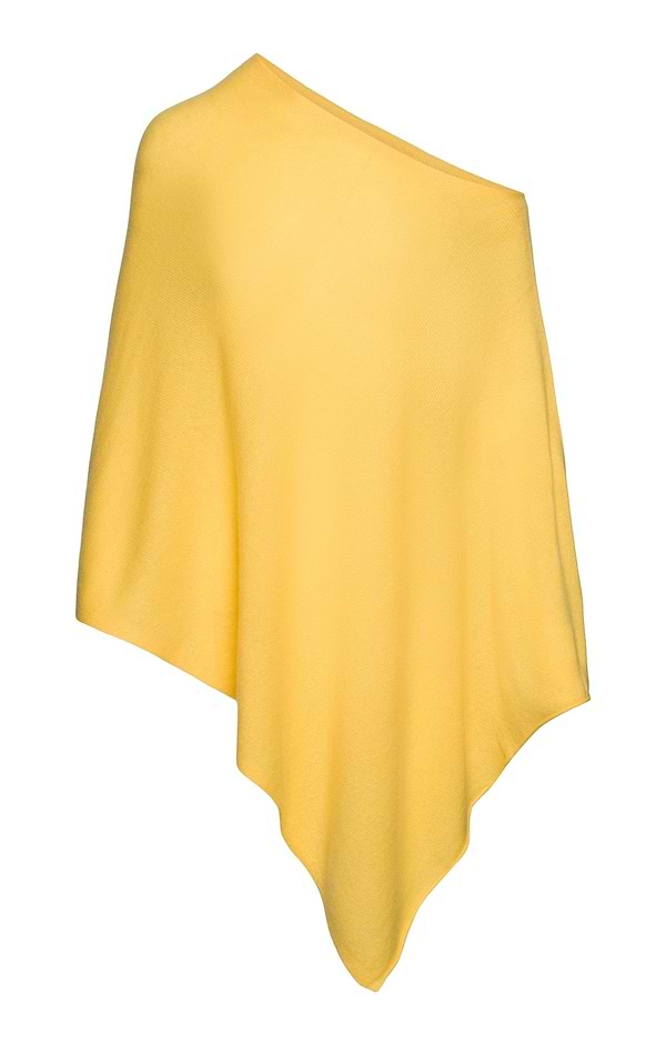 Ladies Pure Cashmere Rolled Hem Poncho
