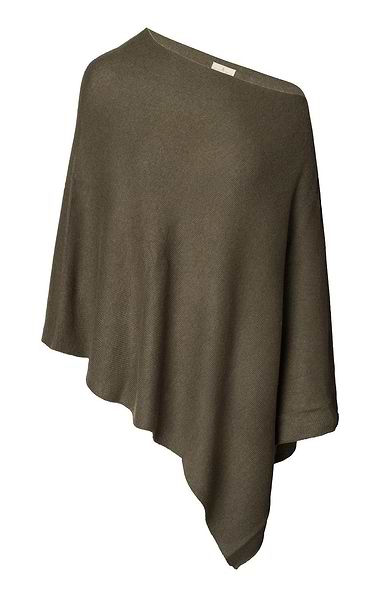 Ladies Pure Cashmere Rolled Hem Poncho