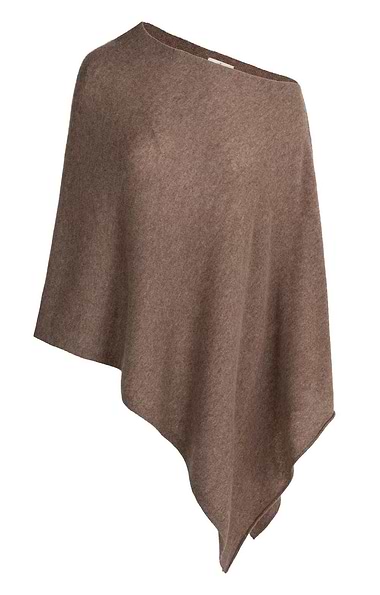 Ladies Pure Cashmere Rolled Hem Poncho
