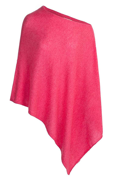 Ladies Pure Cashmere Rolled Hem Poncho