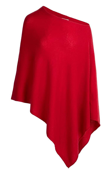 Ladies Pure Cashmere Rolled Hem Poncho