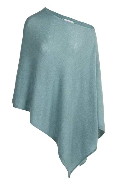 Ladies Pure Cashmere Rolled Hem Poncho