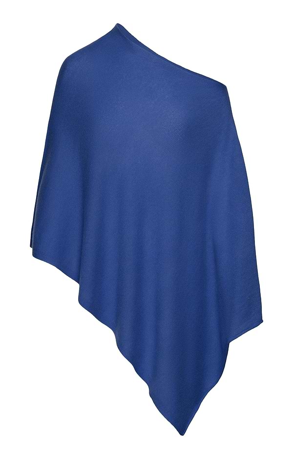 Ladies Pure Cashmere Rolled Hem Poncho