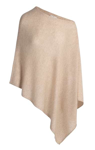 Ladies Pure Cashmere Rolled Hem Poncho