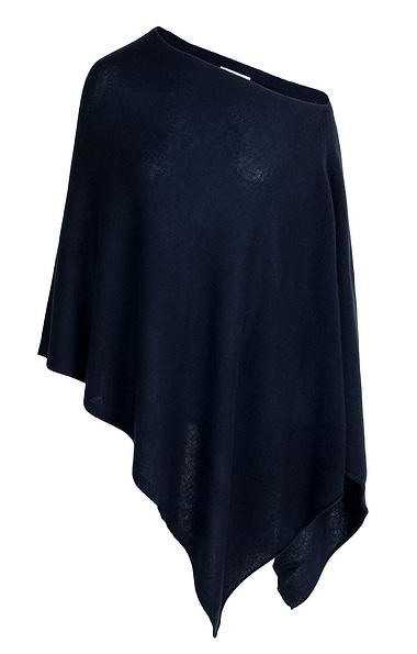 Ladies Pure Cashmere Rolled Hem Poncho