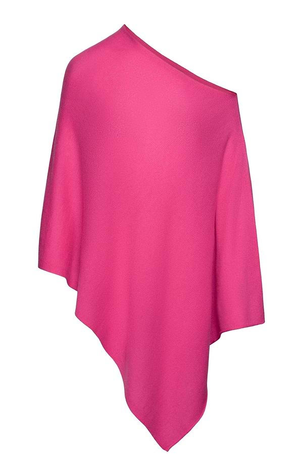 Ladies Pure Cashmere Rolled Hem Poncho