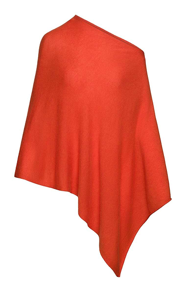Ladies Pure Cashmere Rolled Hem Poncho