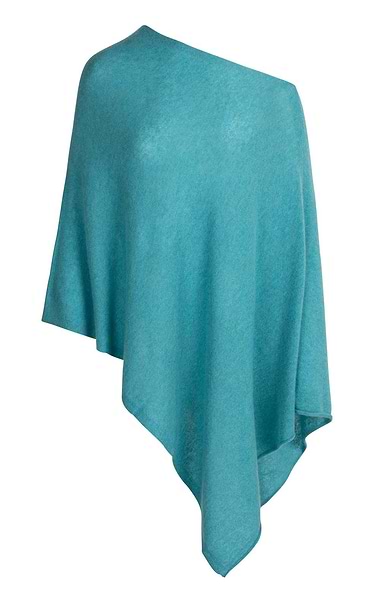 Ladies Pure Cashmere Rolled Hem Poncho