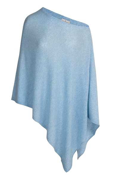 Ladies Pure Cashmere Rolled Hem Poncho