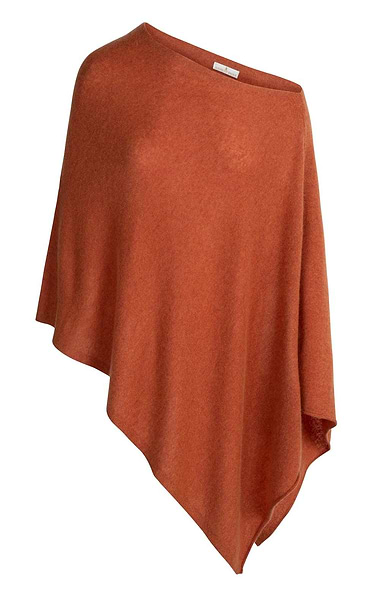 Ladies Pure Cashmere Rolled Hem Poncho
