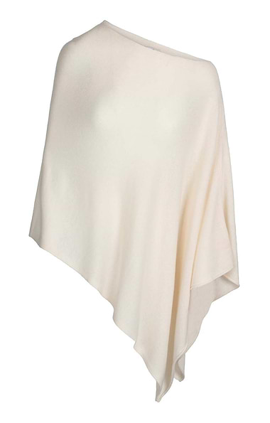 Ladies Pure Cashmere Rolled Hem Poncho