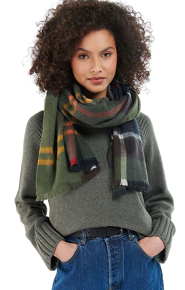 Ladies Barbour Rosefield Tartan Scarf