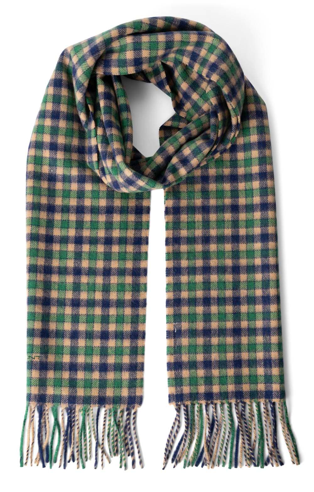 Mens Gant Gingham Woven Scarf, Green House of Bruar