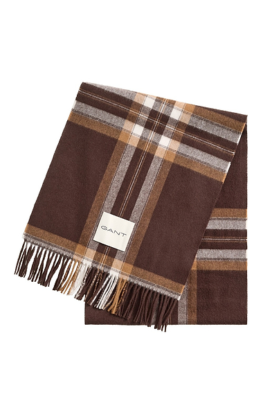 Ladies Gant Tartan Check Wool Scarf