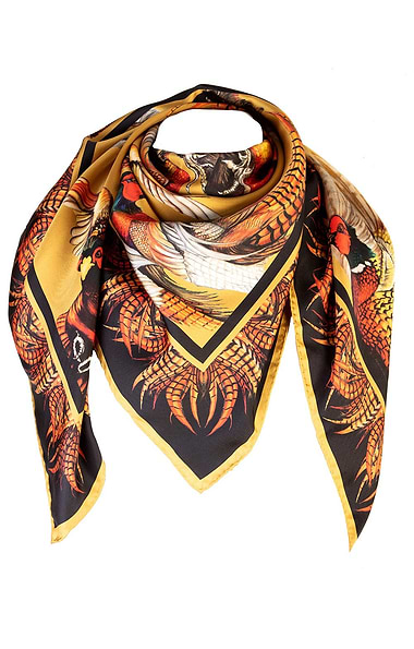 Ladies Clare Haggas Turf War Silk Scarf