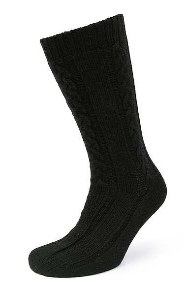 Ladies 3-Ply Cashmere Cable Bed Socks