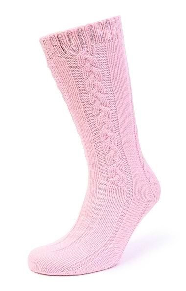 Ladies 3-Ply Cashmere Cable Bed Socks