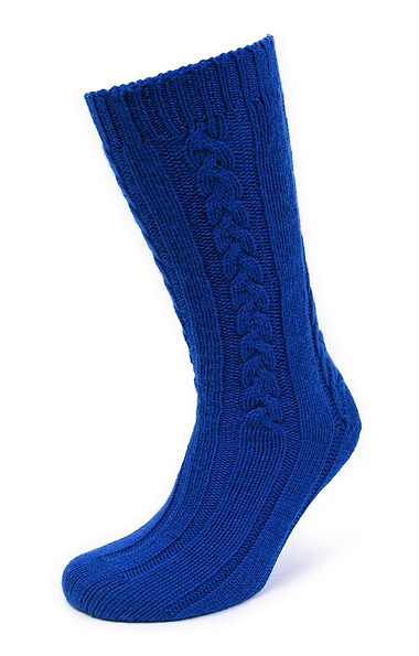 Ladies 3-Ply Cashmere Cable Bed Socks
