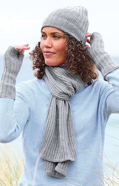 Ladies Cashmere Rib Scarf