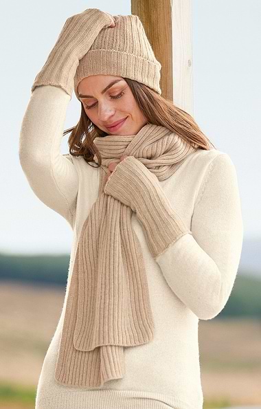 Ladies Cashmere Rib Scarf