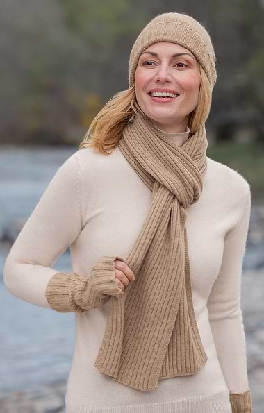 Ladies Cashmere Rib Scarf