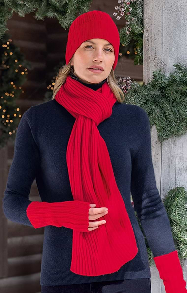 Ladies Cashmere Rib Scarf