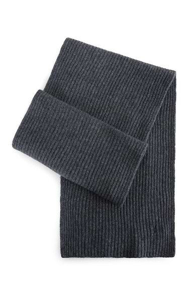 Men's Cashmere Chunky Rib Scarf