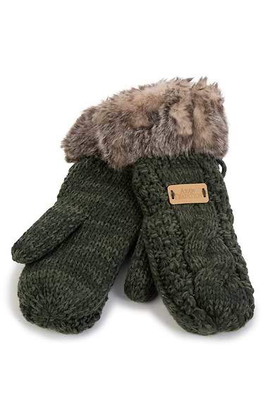 Ladies Fur Trim Mitts