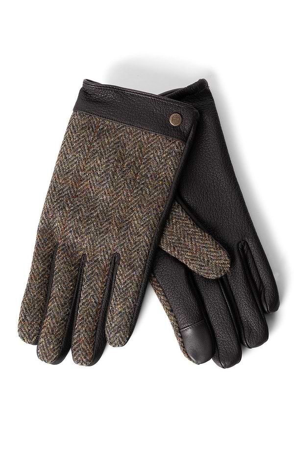 Men's Failsworth Leather Gloves with Harris Tweed®