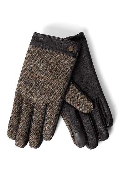 Men's Failsworth Leather Gloves with Harris Tweed®