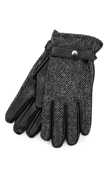 Men's Failsworth Leather Gloves with Harris Tweed®