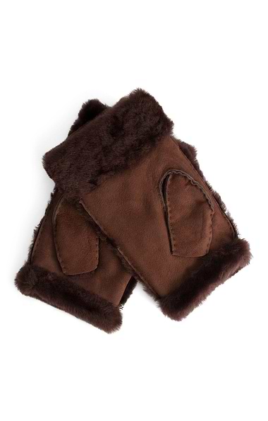 Ladies Sheepskin Fingerless Mittens