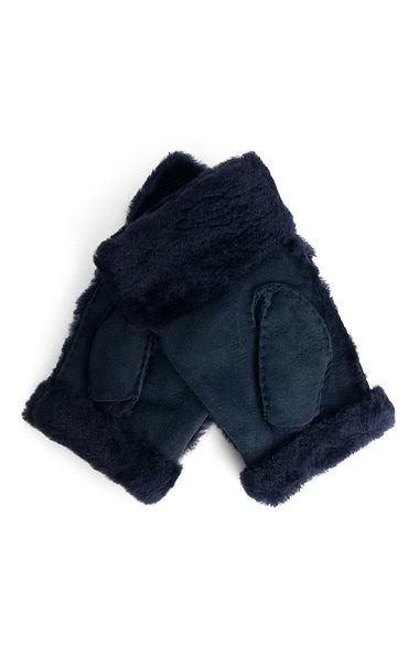 Ladies Sheepskin Fingerless Mittens