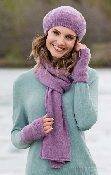 Ladies Gauzy Cashmere Fingerless Mitts