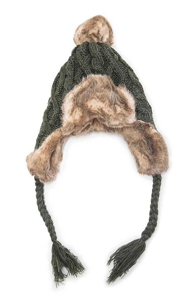 Ladies Cable Trapper Hat