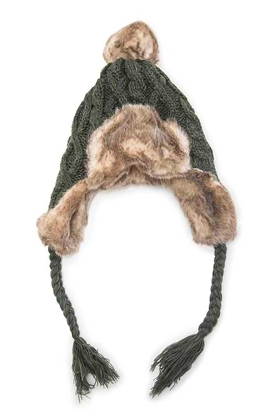 Ladies Cable Trapper Hat