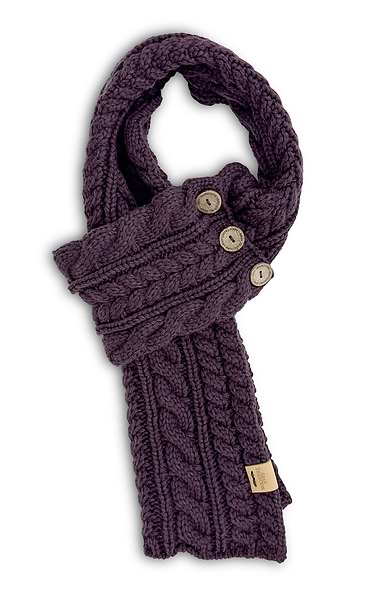 Ladies Cable Button Wrap Scarf