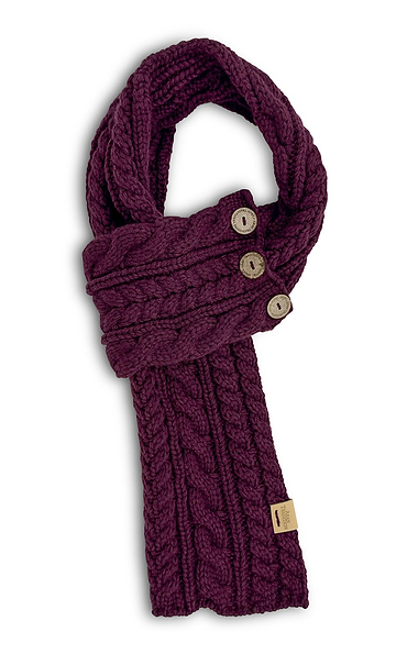 Ladies Cable Button Wrap Scarf