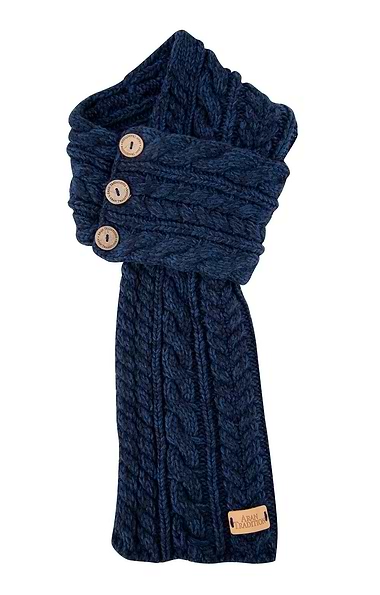 Ladies Cable Button Wrap Scarf