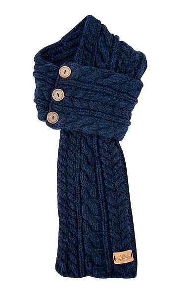 Ladies Cable Button Wrap Scarf